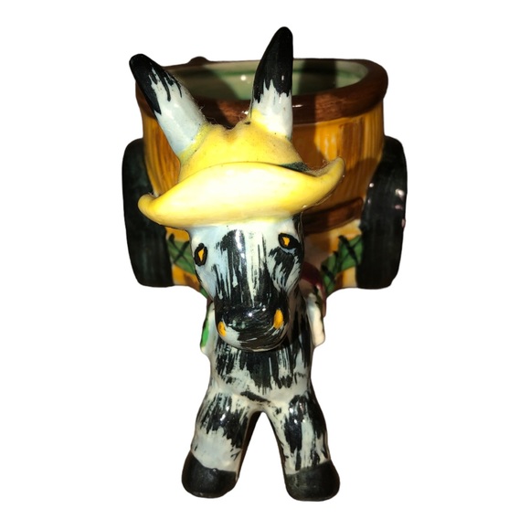 Vintage 1950’s Planter Donkey Pulling Cart Hand Painted Made in Japan - Picture 5 of 11